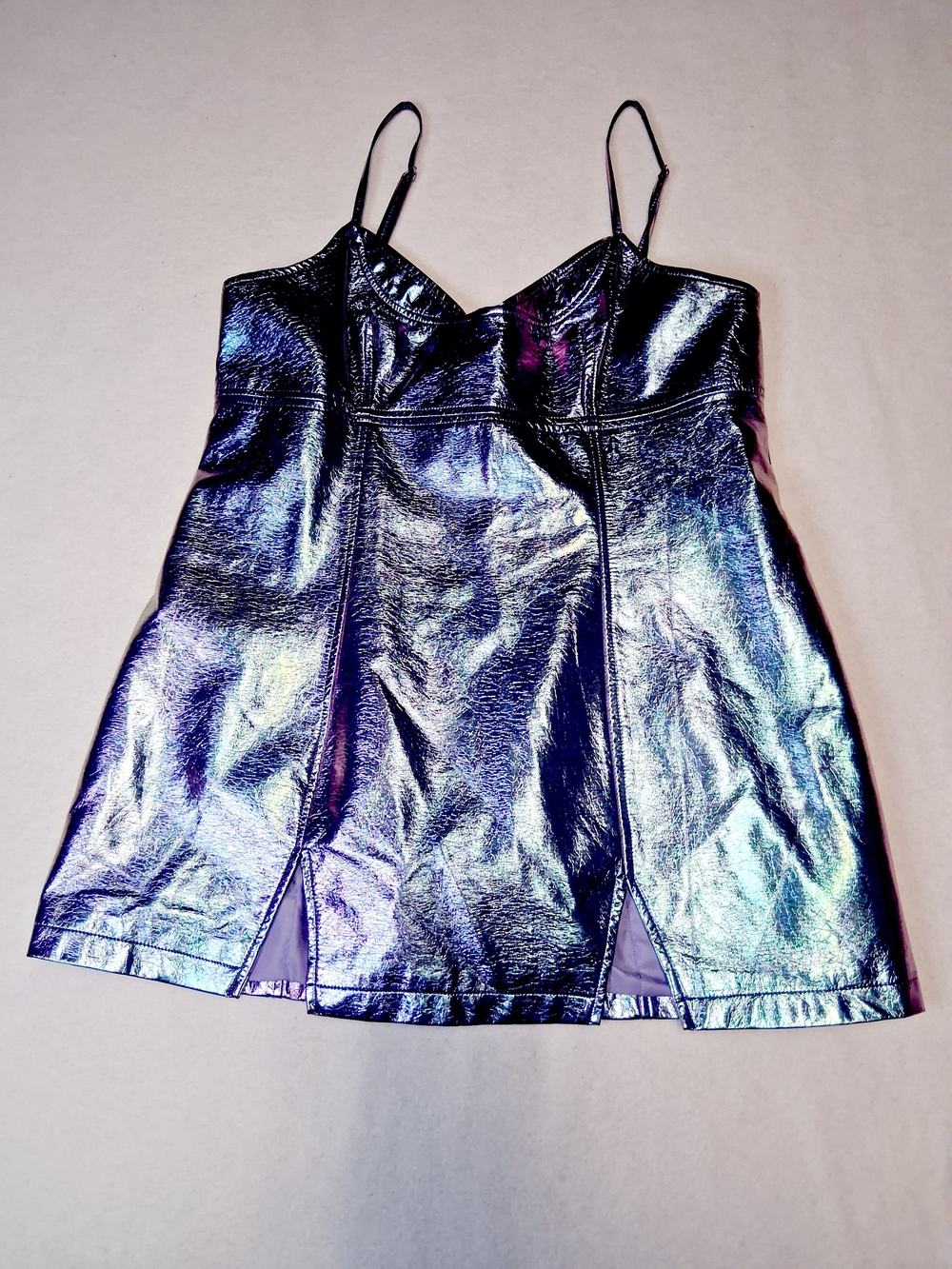 Fashion Nova Iridescent Purple-Blue Mini Dress
